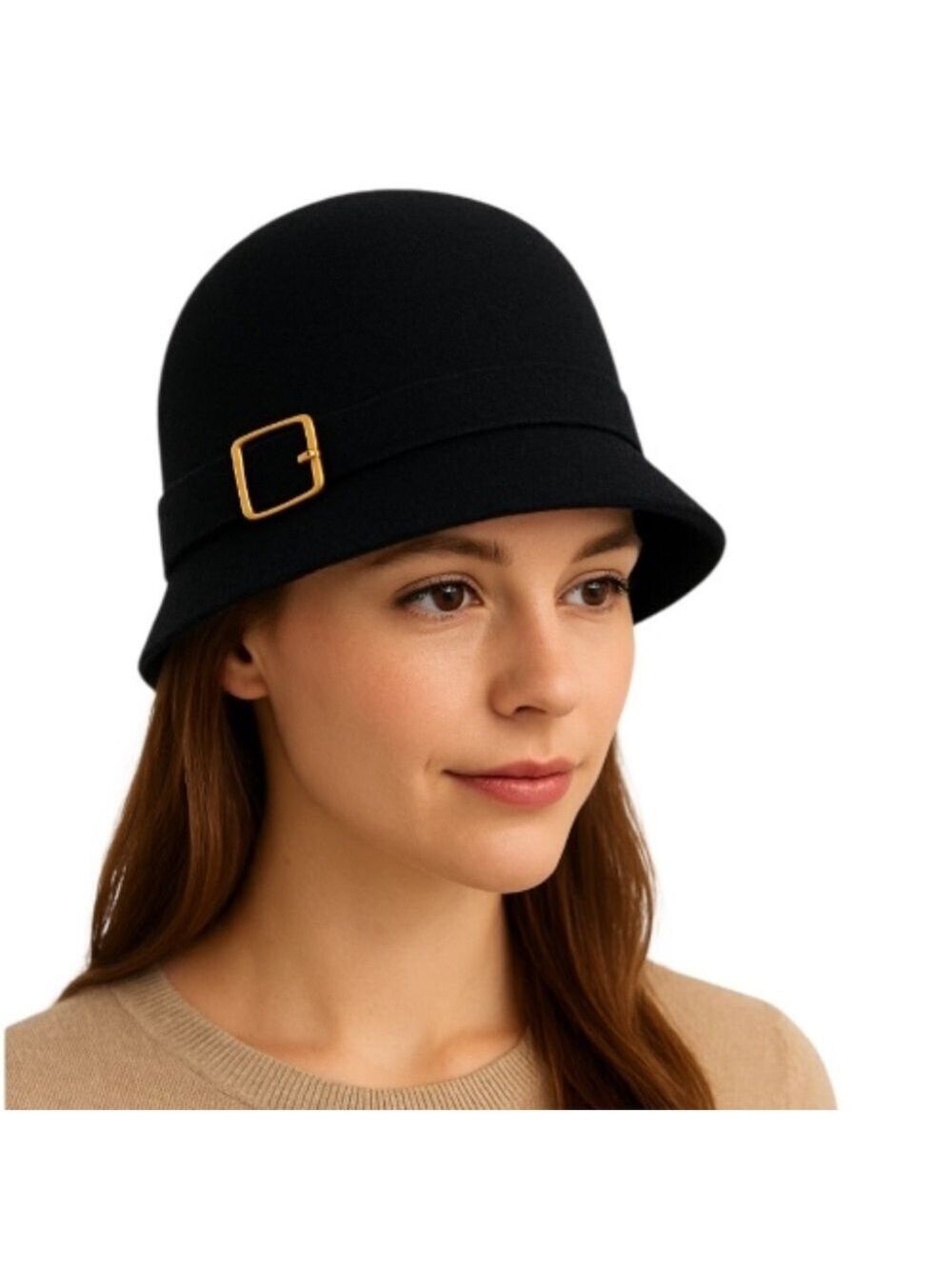 Parkhurst black 100% wool 20s style cloche equestrian hat